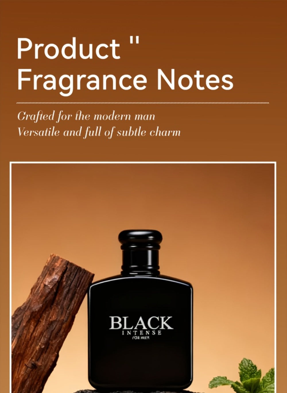 Men's Cologne Black Intense 100ml Eau de Toilette Two-Bottle Set in Matching Black Spray Bottles