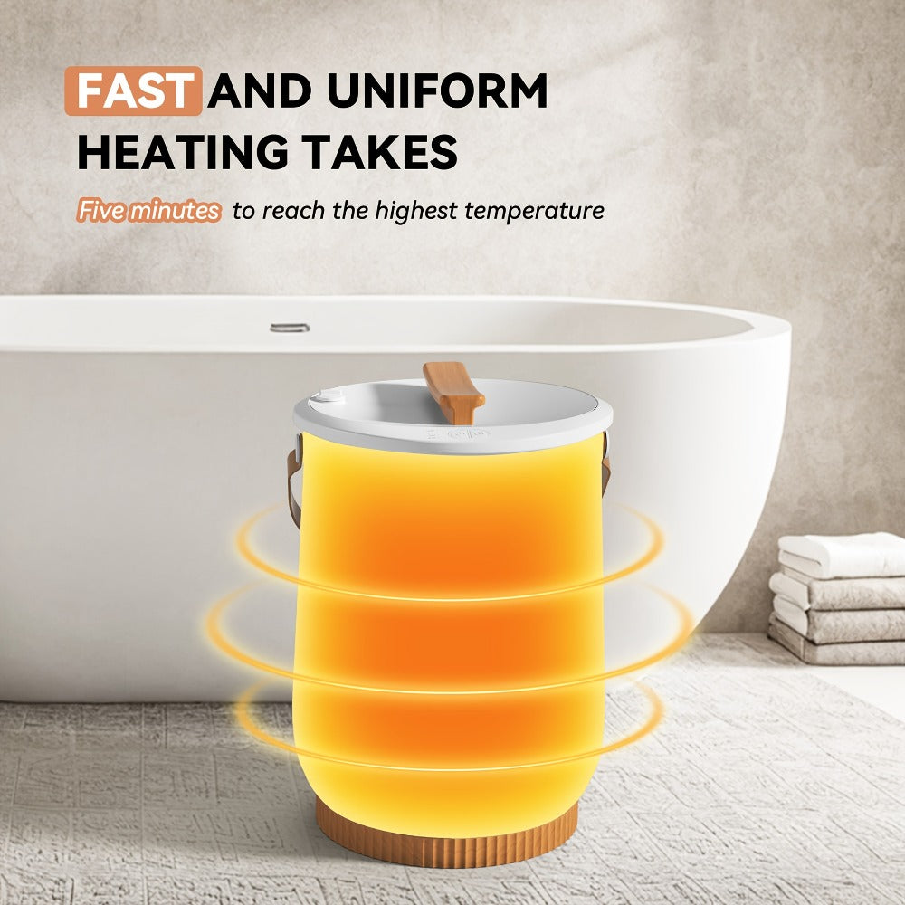 20L Digital Towel Warmer Bucket with LED Display, Four Timer Settings, Child Lock and White Finish