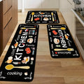 Kitchen Rug Set 3-Piece, Egg Beater Knife & Fork Theme Decorative Kitchen Mats, Easy-to-Clean Carpet for Kitchen