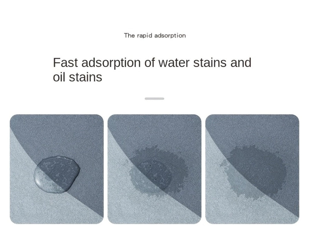 Kitchen Mat Set 2 Piece Anti-Slip Water Absorbent Thickened Diatom Mud Floor Mats for Kitchen Bathroom Entryway