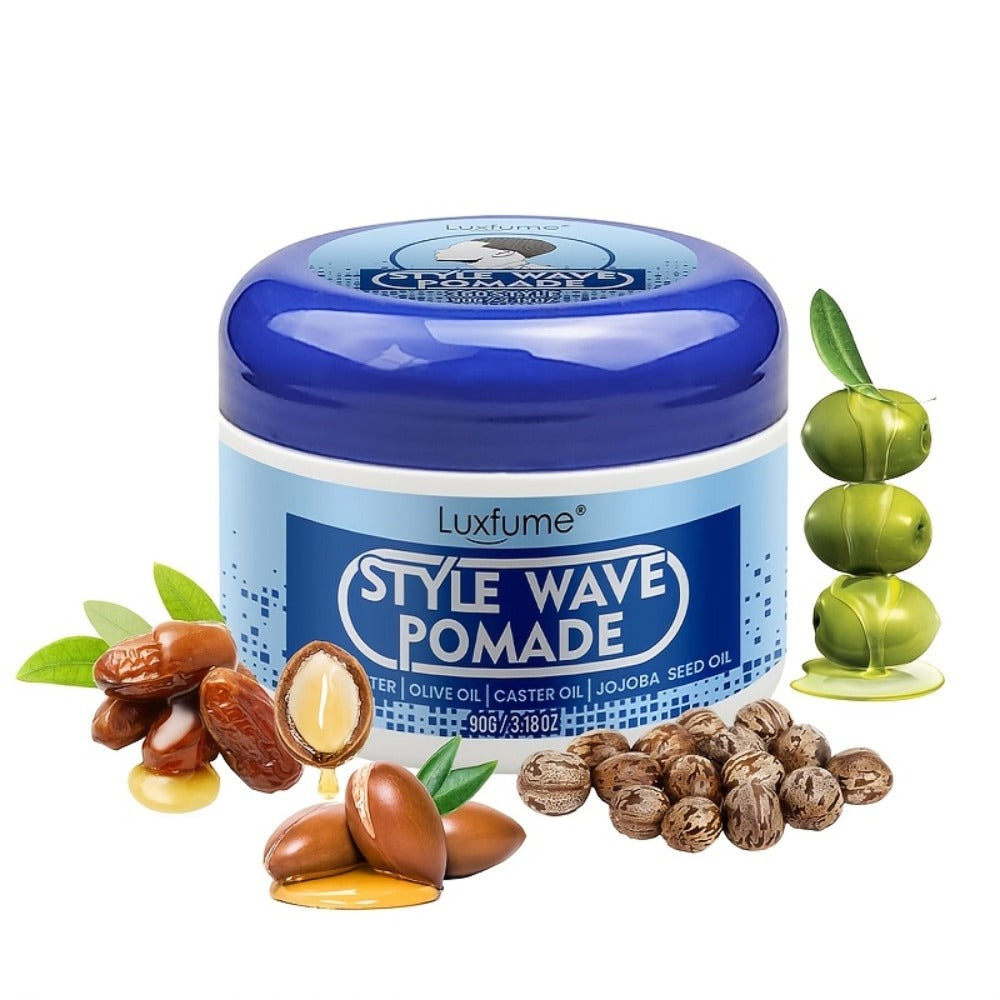 Wave Pomade 2-Pack Strong Hold & No Grease for Men – Easy Water Rinse, Perfect for Creating & Reinforcing 360 Waves