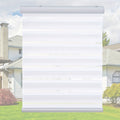 Cordless Zebra Blinds Double Layer Light Control Window Shades for Bedroom Living Room Office Easy Install Multiple Sizes
