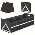 30-Inch Foldable Car Trunk Organizer with Multi-Pocket Storage, Reflective Triangle and Black or Pink Finish