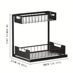 Two-Tier Sliding Under-Sink Organizer in Black, White or Gray with One- or Two-Pack Options