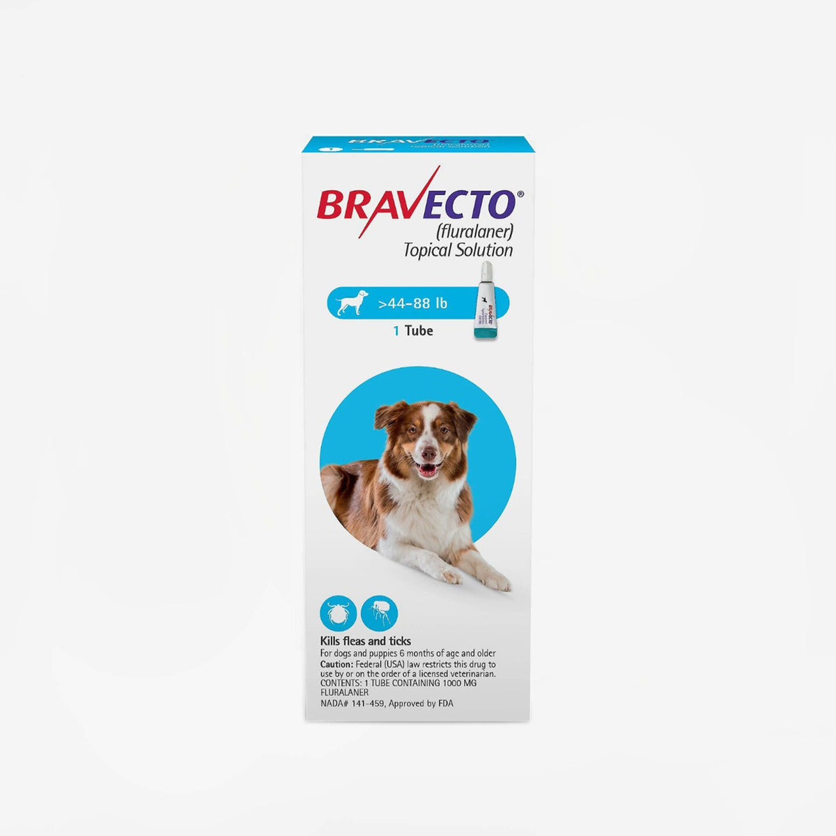 Prescription Flea and Tick Treatment for Dogs Topical Solution / 44-88 lbs; 1000 mg