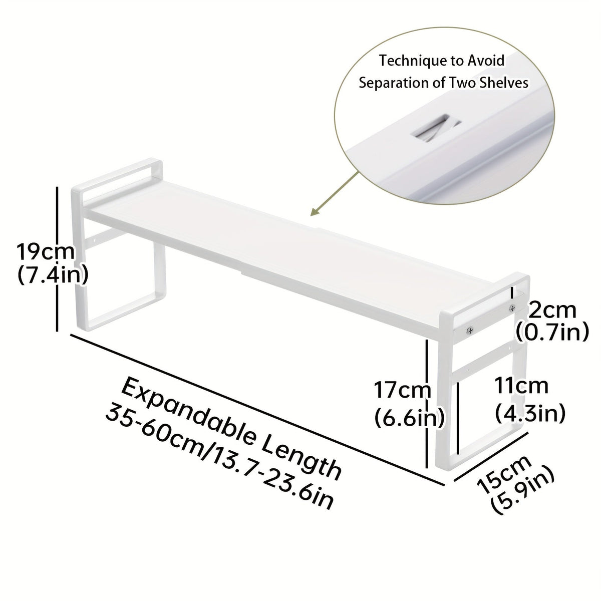 Narrow Shelf Organizer for Kitchen Bathroom Windowsill, Slim Adjustable Stackable Rack for Small Spaces