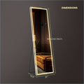 LED Full Length Mirror with Lights, Touch Control Lighted Full Body Mirror for Entryways, Bedrooms and Living Spaces