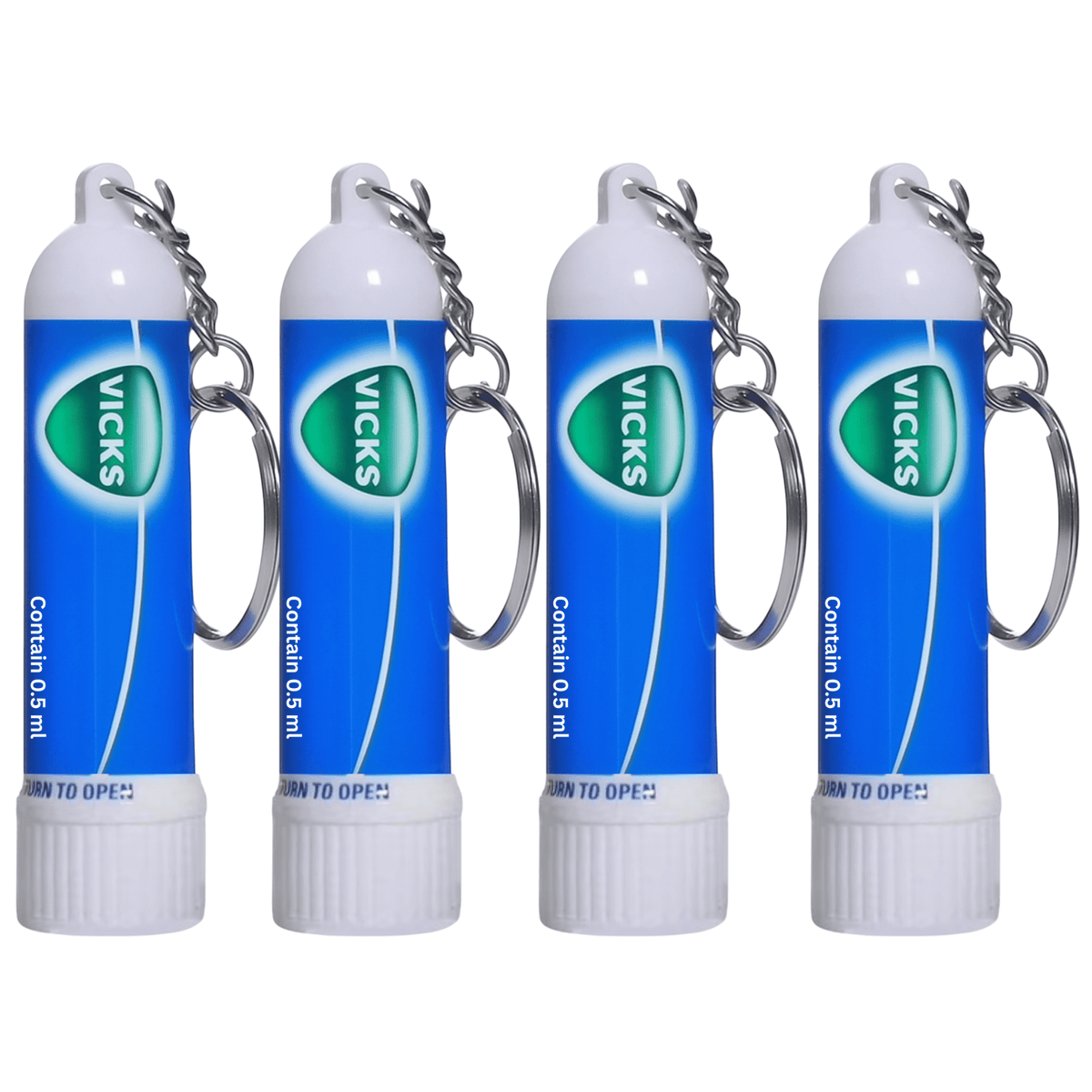 Nasal Inhaler Aromatherapy Stick with Keychain, 0.5ml Portable Mint Scent Aromatic Inhaler for Travel