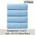Bath Towels Set 4 Piece Diamond-Pattern Microfiber Towels in 10 Solid Color Options for Home and Guest Use