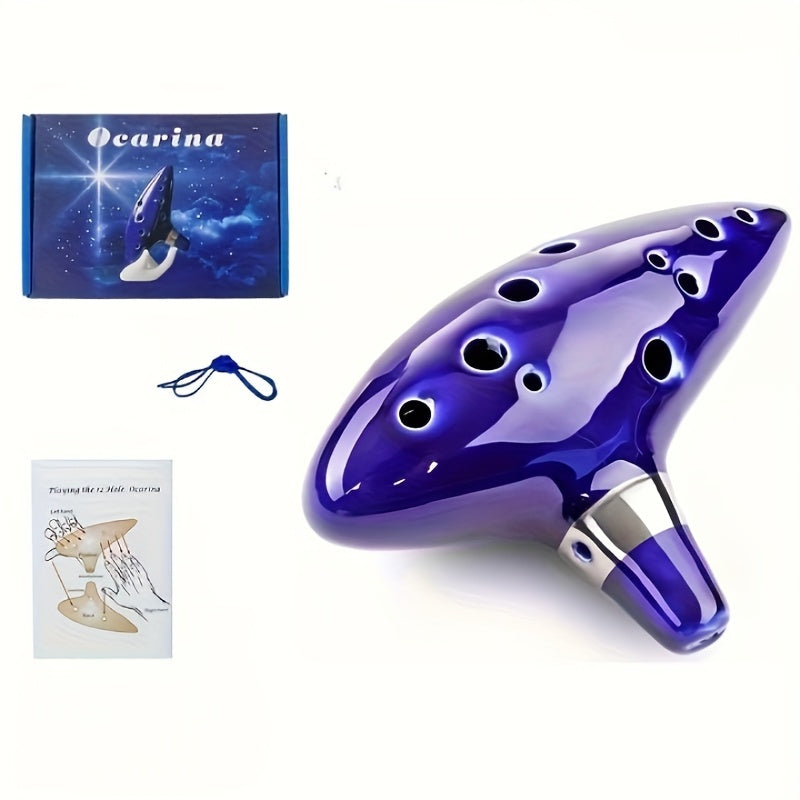 Ceramic Ocarina, Song, Book, Hole for Melody Practice for Home Practice, Rehearsal
