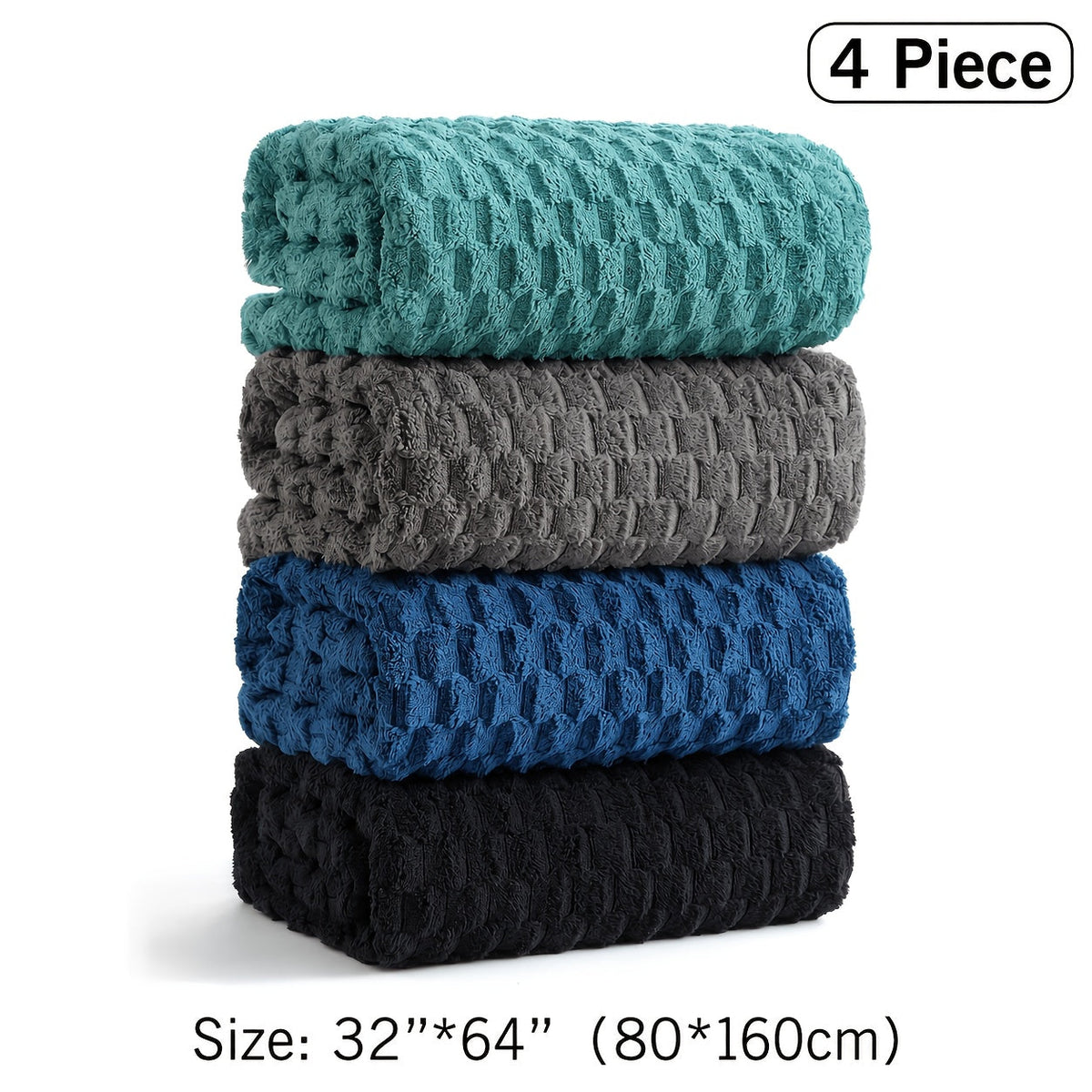 Bath Towels Set Single or 4-Piece 800GSM Oversized Microfiber Towels 32 x 64 Inch for Home and Guest Use