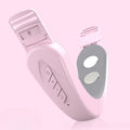 Pink Foldable Face and Neck Massage Wrap with Adjustable Band, Dual Contact Pads and Rechargeable Control Module