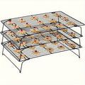 Cooling Rack for Baking Set of 3 Collapsible Stackable Wire Rack Stainless Steel Cookie for Home Cooking, Dining and Outdoor Meals
