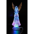 Angel LED Snow Globe Water Lamp 12 Inch - Color Changing Glitter Golden Wings Timer for Entryways, Bedrooms and Living Spaces