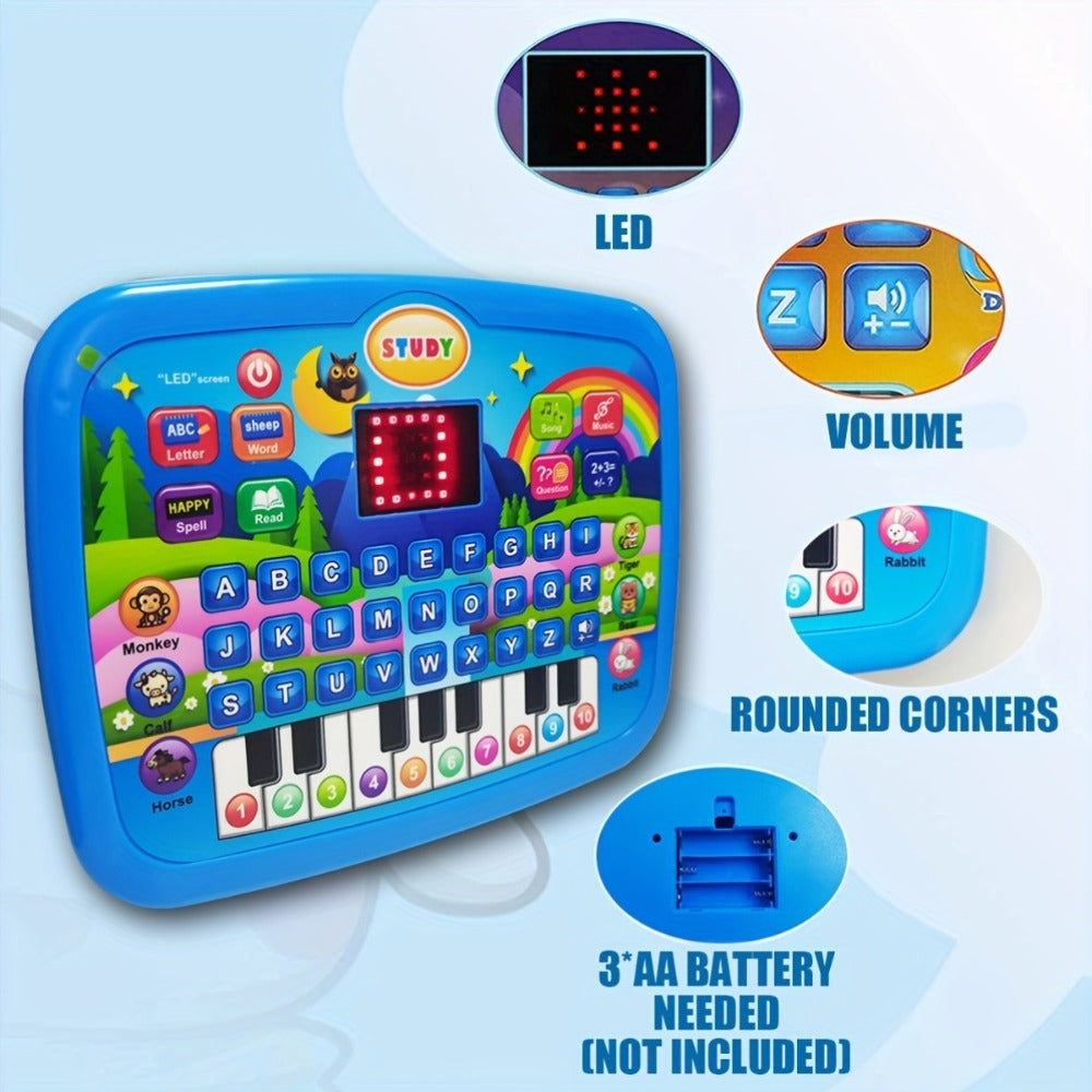 Educational Learning Tablet for Kids Ages 3-6, Multifunctional Alphabet Numbers Music Animal Sounds & Piano Toy