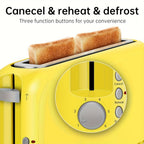 750W Slim Two-Slice Toaster with Six Shade Settings, Reheat, Defrost, Crumb Tray and Six Color Options