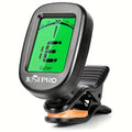 Clip-On Chromatic Instrument Tuner with Black One- or Two-Pack Labels, Rotating Color Display and Five Pictured Modes