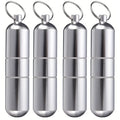 Four-Piece Silver Capsule Cigarette Holder Set with Keyrings and Detachable Cylindrical Tubes