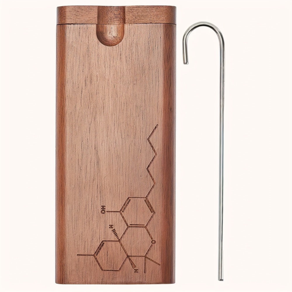 Cigarette Case - Wooden for Men Engraved Storage Box, Slim Portable Holder, Perfect - product detail view 6