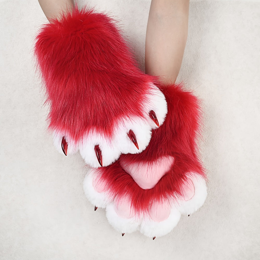 Cosplay Costume Accessories - Claw Gloves with Sound Effects Realistic Furry Cat Fox Beast Animal Paw - product detail view 3