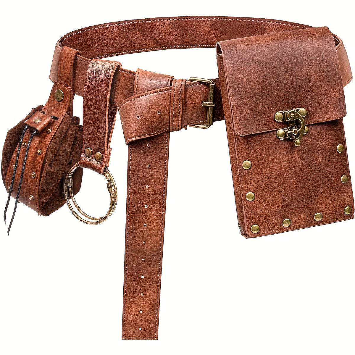 Renaissance Belt Set 3Pcs - Medieval Costume Belt Pouch Coin Purse with the Listed Color, Size or Style Options for Everyday Wear