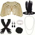 Costume Hair Accessories – Flapper Headband Set 10PCS – 1920s Gatsby Roaring 20s Art Deco Vintage Costume