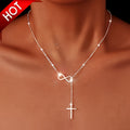 2-Piece Silver-Plated Cross Pendant Necklace Set for Women with Faith-Inspired Styling and Gift Appeal