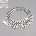10mm Cuban Link Chain Necklace in 925 Sterling Silver with Four Length Options for Men's Everyday Styling