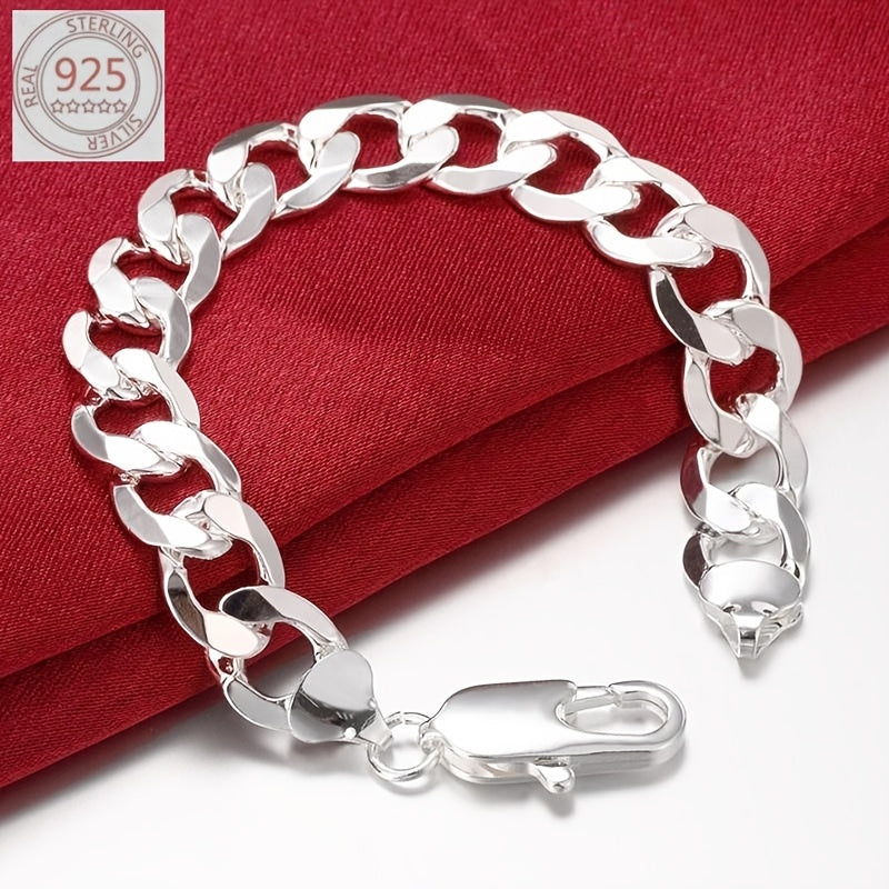 10mm Cuban Link Chain Necklace in 925 Sterling Silver with Four Length Options for Men's Everyday Styling