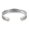 Bracelet, Adjustable C-Shape Pet Memorial Cuff with Engraved Message and Silvery-Tone Metal-Alloy Finish