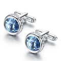 Cufflinks for Men Sparkling Crystal French Cuff Links Elegant Formal Dress Shirt Accessory | Wedding Business