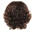 Wig Short Loose-Curl Bob in Dark Brown, 14-Inch Full-Cover Hairpiece with Rounded Layered Shape
