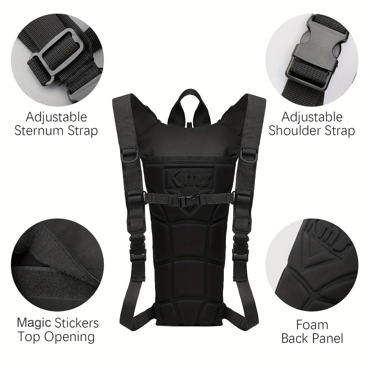 Water Bladder Backpack with 3L & 101.44oz BPA-Free Bladder – Oxford Cloth Hydration Pack for Hiking, Camping & Outdoor Adventures