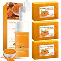 Turmeric Vitamin C Facial Cleansing Kit Face Wash Foam Soap Bars Set Nourishing Gentle for Bath Time, Home Spa and Personal Care