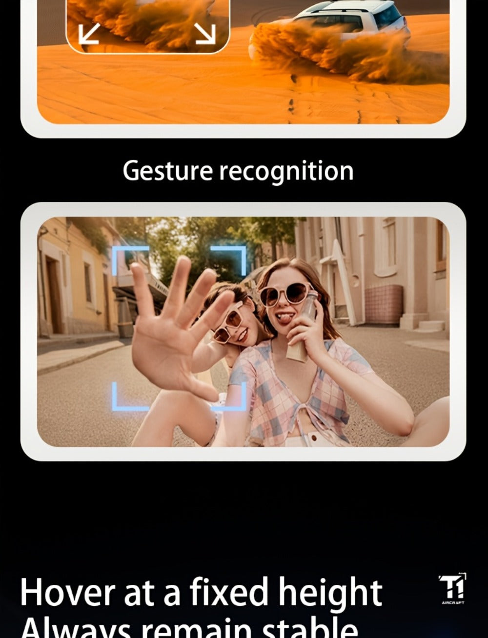 180° Rotating Dual Camera Drone Optical Flow Positioning Gyroscope Stabilization 360° Roll One-Button Takeoff Landing Calibration