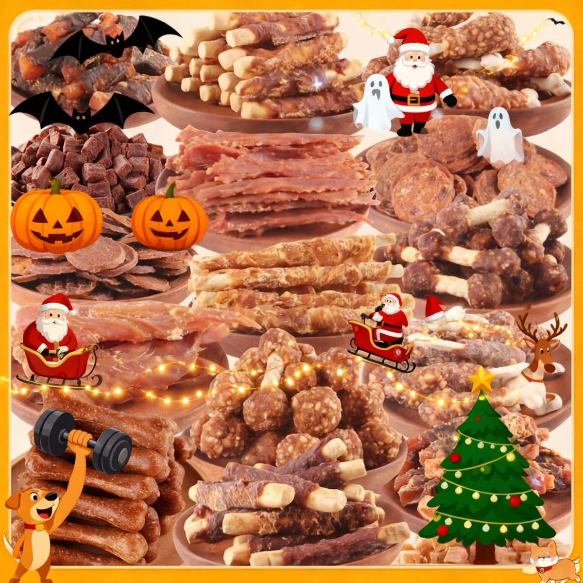 Dog Treats Duck, Chicken, Milk Stick and Sweet Potato Assortment with Combination and Gift Box Options