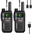Long Range Walkie Talkies for Adults, BAOFENG 22 FRS Channels LCD Display VOX Hands-Free, USB-C Rechargeable Li-ion Battery, 2-3 Mile Range