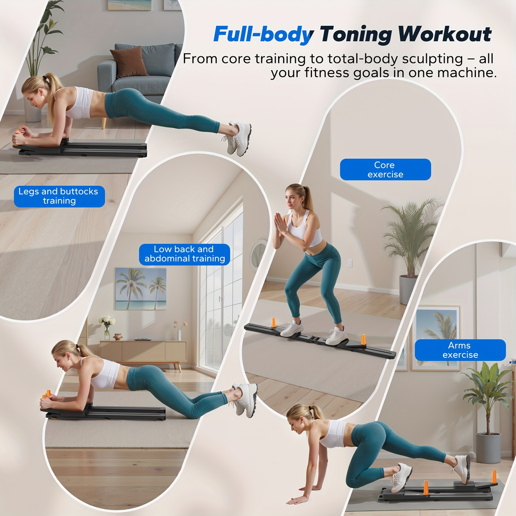 Multifunctional Ab Trainer Pilates Board – Detachable Anti-Slip Quiet Design, Portable Pilates Reformer for Core Workouts & Home Fitness