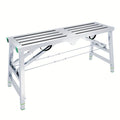 Scaffolding Work Platform Folding Steel Step Ladder Adjustable Height Portable Drywall Bench for Garden, Patio and Yard Use