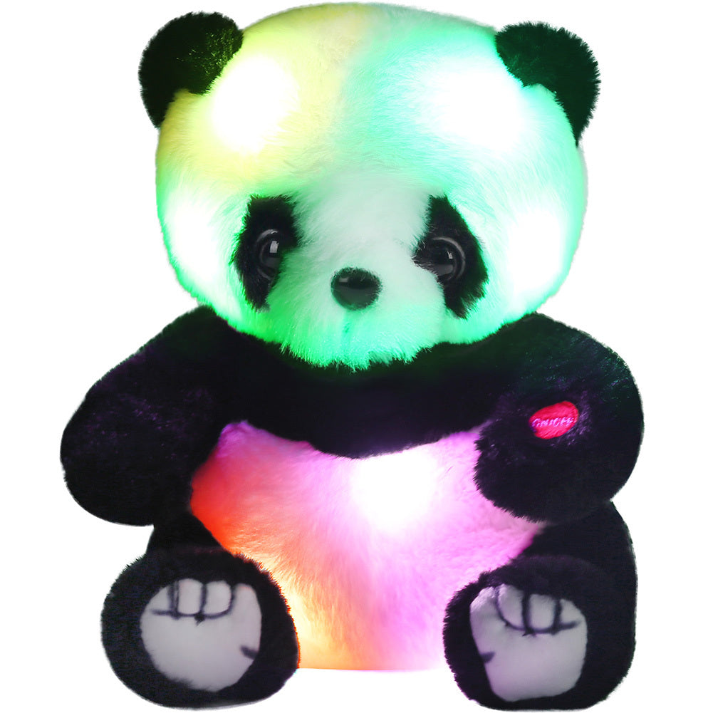 8-Inch Light-Up Panda Plush with Color-Changing LEDs, Soft Stuffed Body, Button Control and 2-AA Battery Compartment