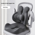 Two-Piece Contoured Seat and Lumbar Cushion Set with Adjustable Chair Straps and Three Colors