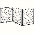 Foldable Pet Gate 3-Panel 52x24 Inch Metal Freestanding Dog Fence Retractable for Stairs Hallways Doorways Indoor Dog Gate No Installation