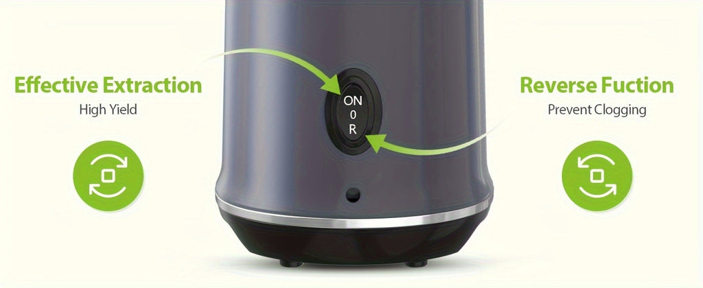 Cold Press Slow Juicer Machine with 5.3-Inch Large Feed Chute - High Juice Yield, Safety Lock, One-Click Cleaning