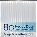 Clear Shower Curtain PEVA 8G Rust Proof Grommets 72x72 Inch – Premium Transparent Waterproof Modern Bathroom Curtain | Single or Set 2 |