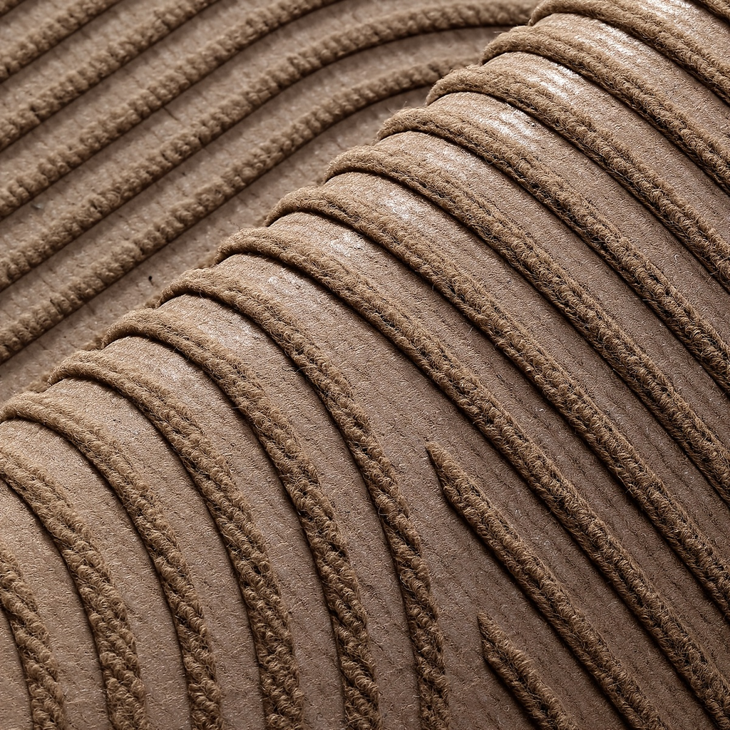 Time Arc Door Mat with Geometric Groove Pattern in Black, Gray or Brown and Two Rectangular Sizes