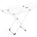 White Four-Wing Folding Clothes Drying Rack with X-Frame, Freestanding Laundry Bars and 55.1 x 37.8-Inch Layout