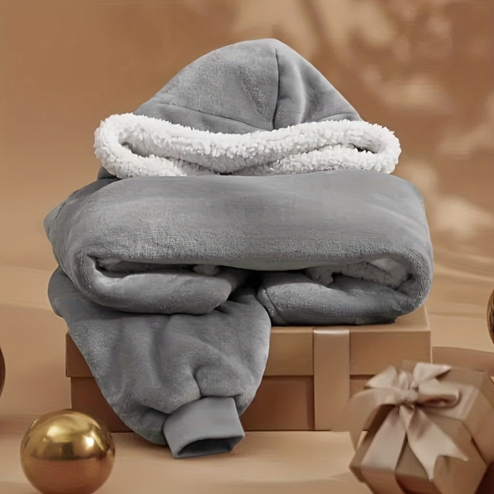 Wearable Blanket Hoodie with Hood, Sleeves, Front Pocket and Eleven Standard, Short or Oversized Styles