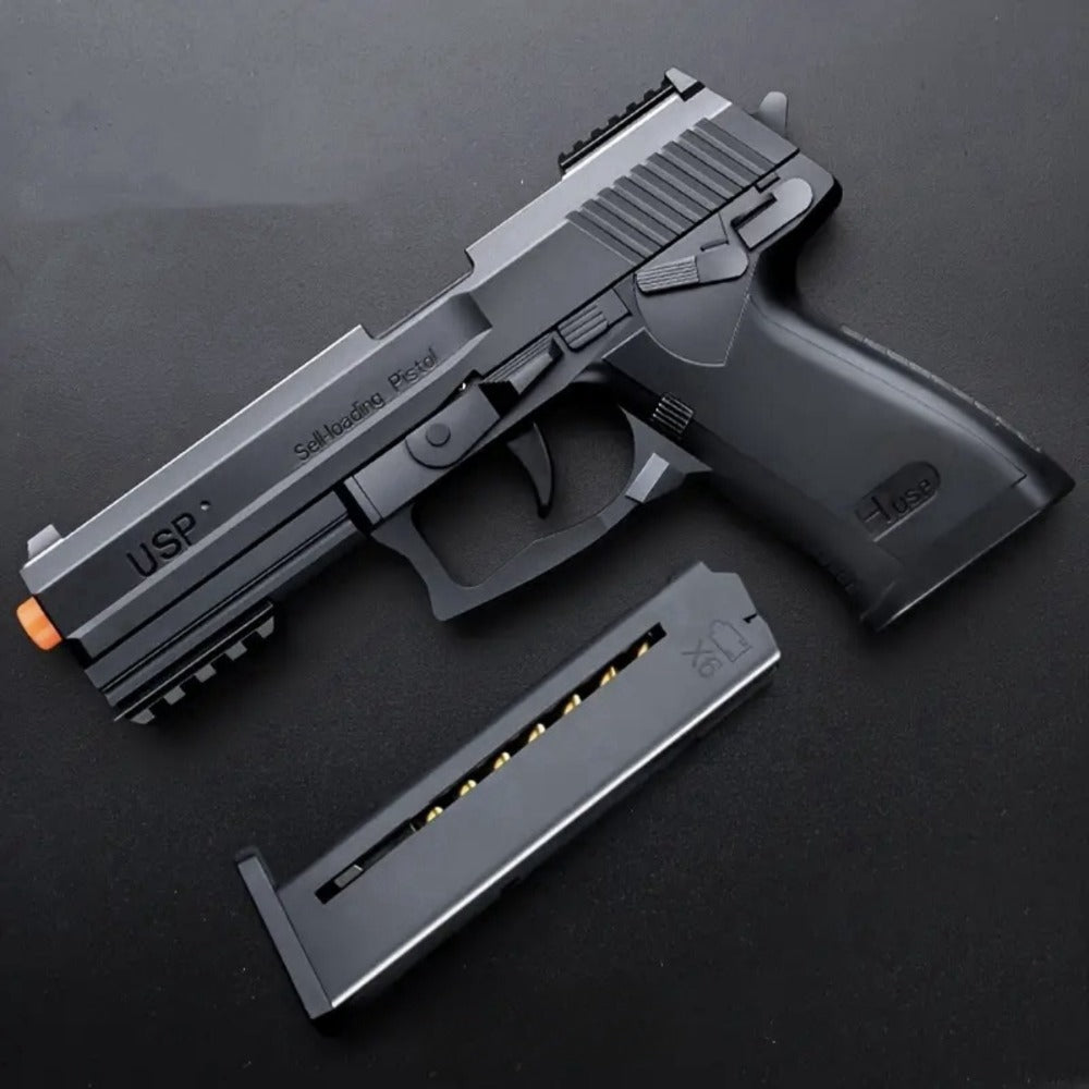 USP Bullet Toy Gun Pistol with Shell Ejecting, Continuous Rapid-Fire Foam Blaster for Boys & Girls