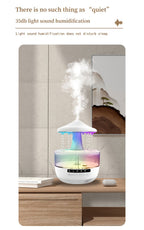 Cool Mist Humidifier with 7-Color Night Light Raindrop Music Design Dual Mist Output 26dB Ultra-Quiet 24H Operation Visible Water Level