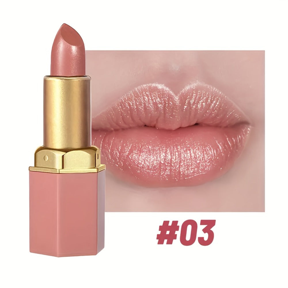 Lipstick Set, Vivid Veu 6-Piece Glossy Cream Bullet Collection with Pink, Rose, Berry and Mauve Colors